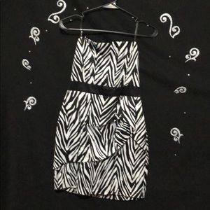 strapless mini dress